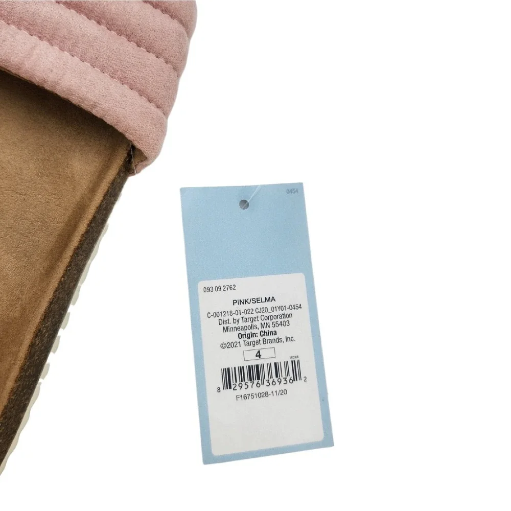 Cat & Jack Sandals Youth Girls Size 4 Pink‎ Selma Slide On Non-Marking Open Toes